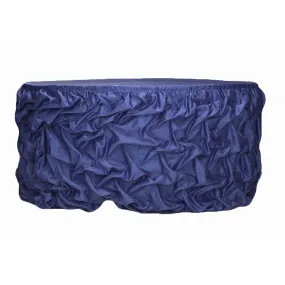 17ft Gathered Lamour Satin Table Skirt - Navy Blue