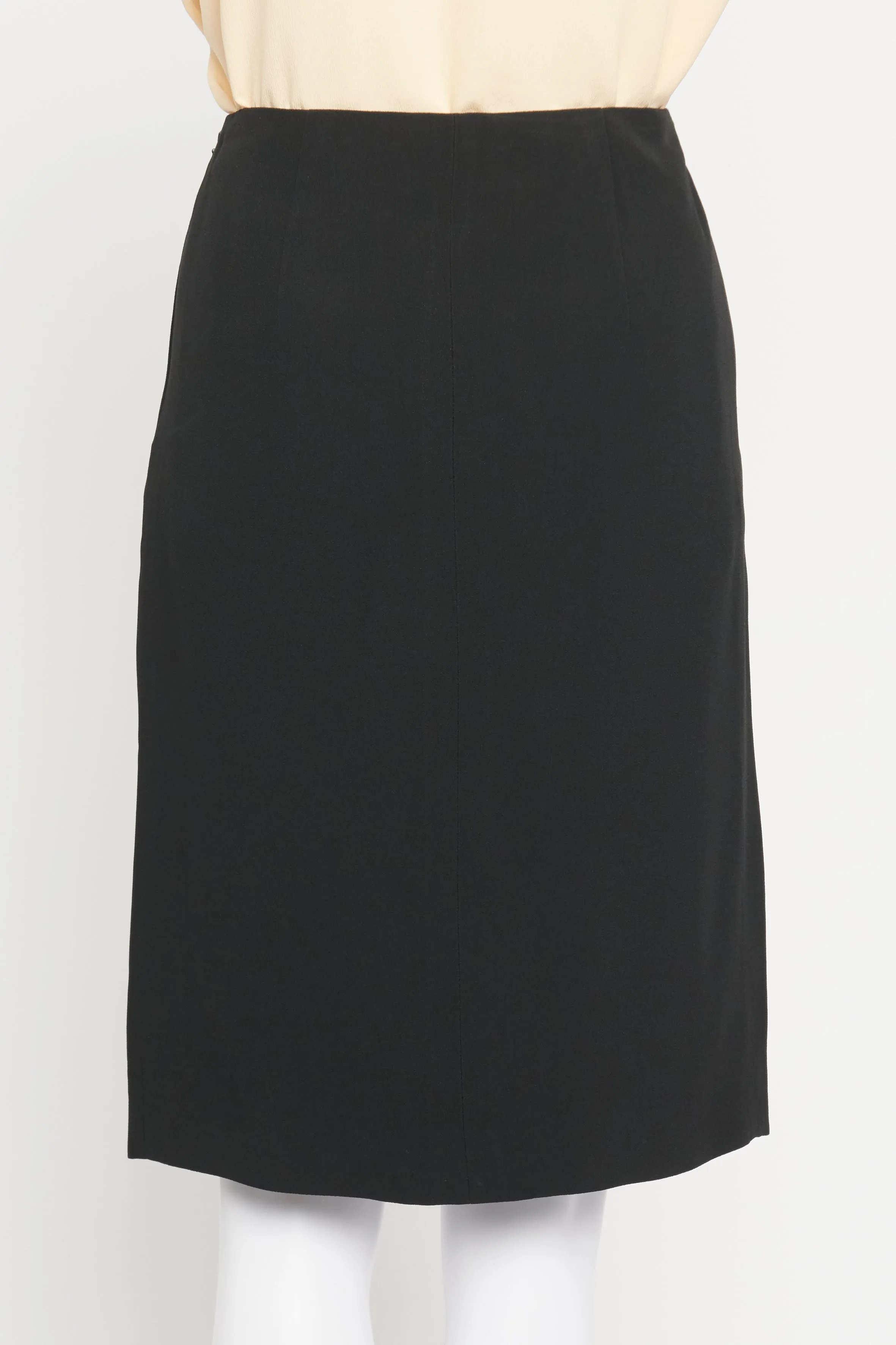 2012 Black Slit Preowned Knee Skirt