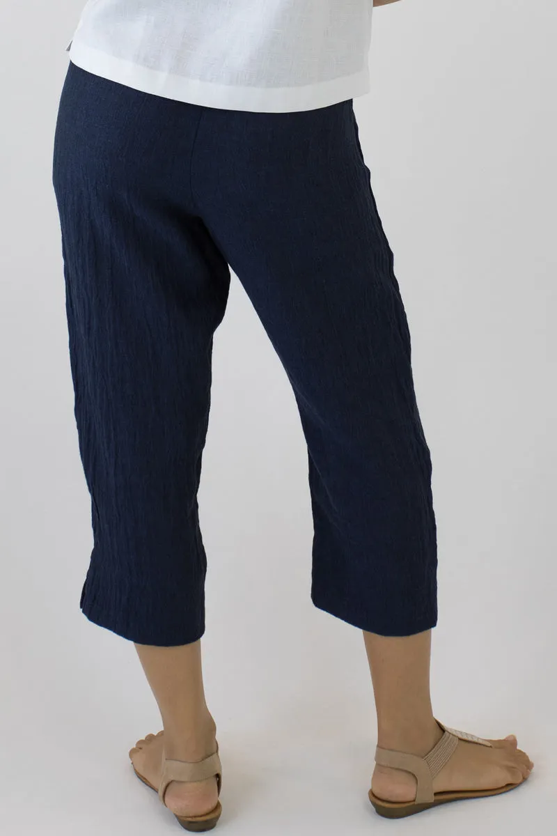 7/8 Length Pants in comfortable Crinkle Linen AC-06