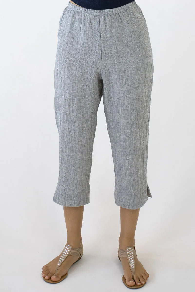 7/8 Length Pants in comfortable Crinkle Linen AC-06