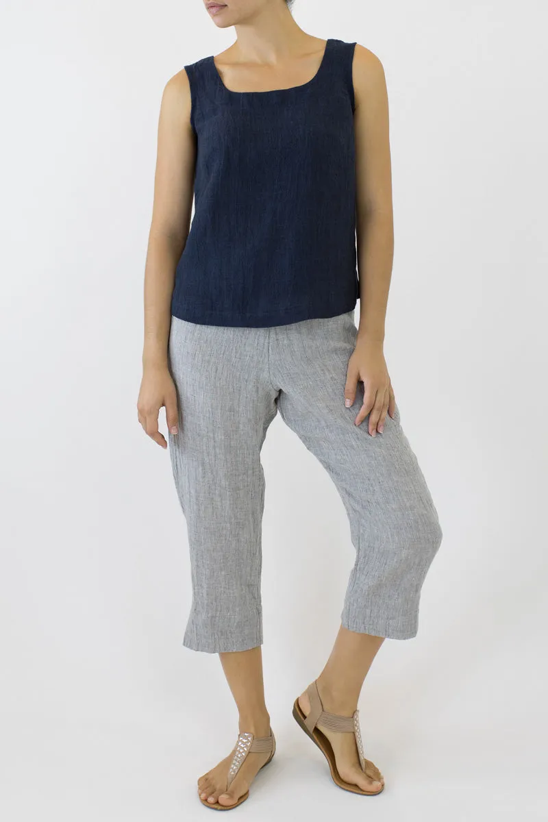 7/8 Length Pants in comfortable Crinkle Linen AC-06