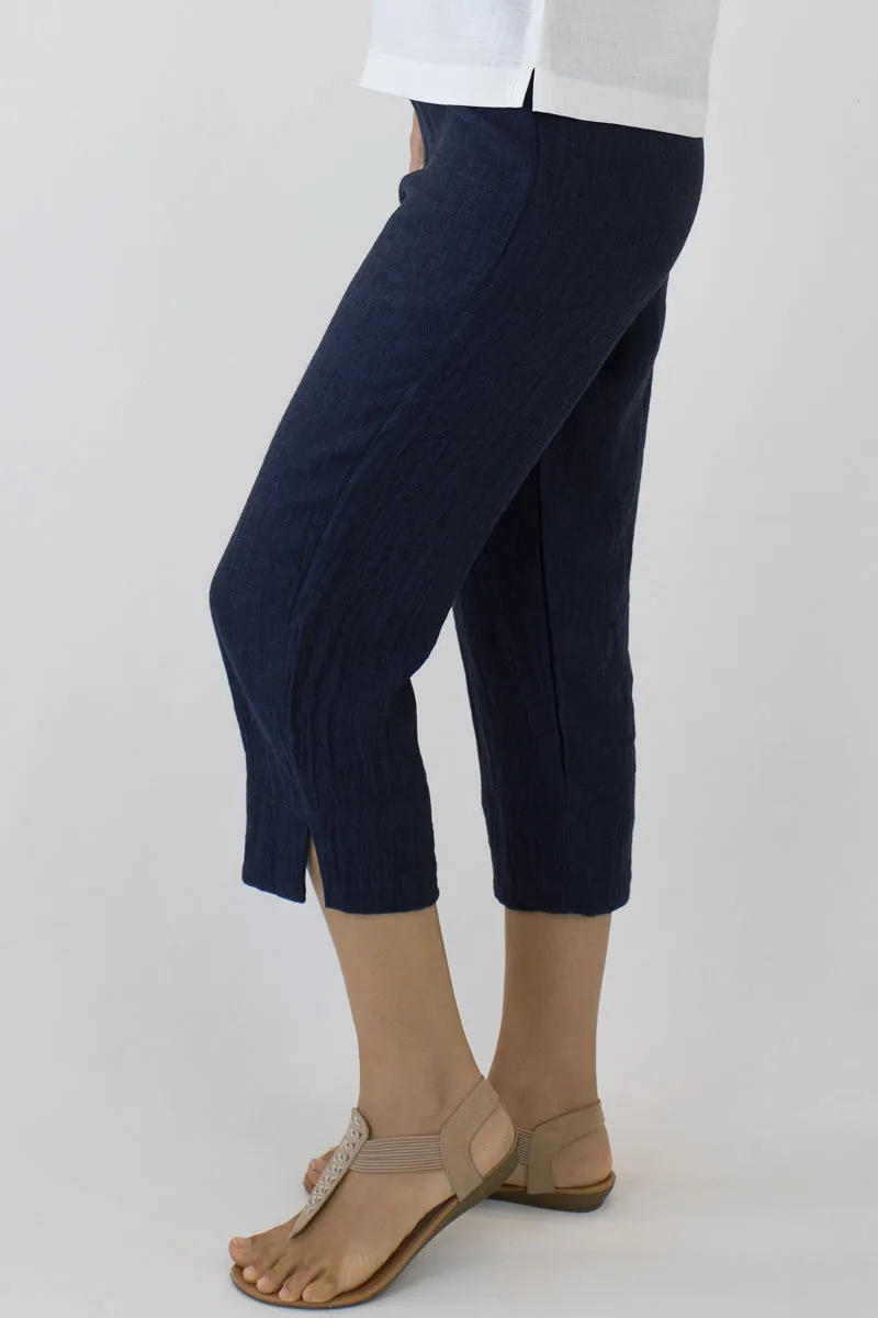 7/8 Length Pants in comfortable Crinkle Linen AC-06