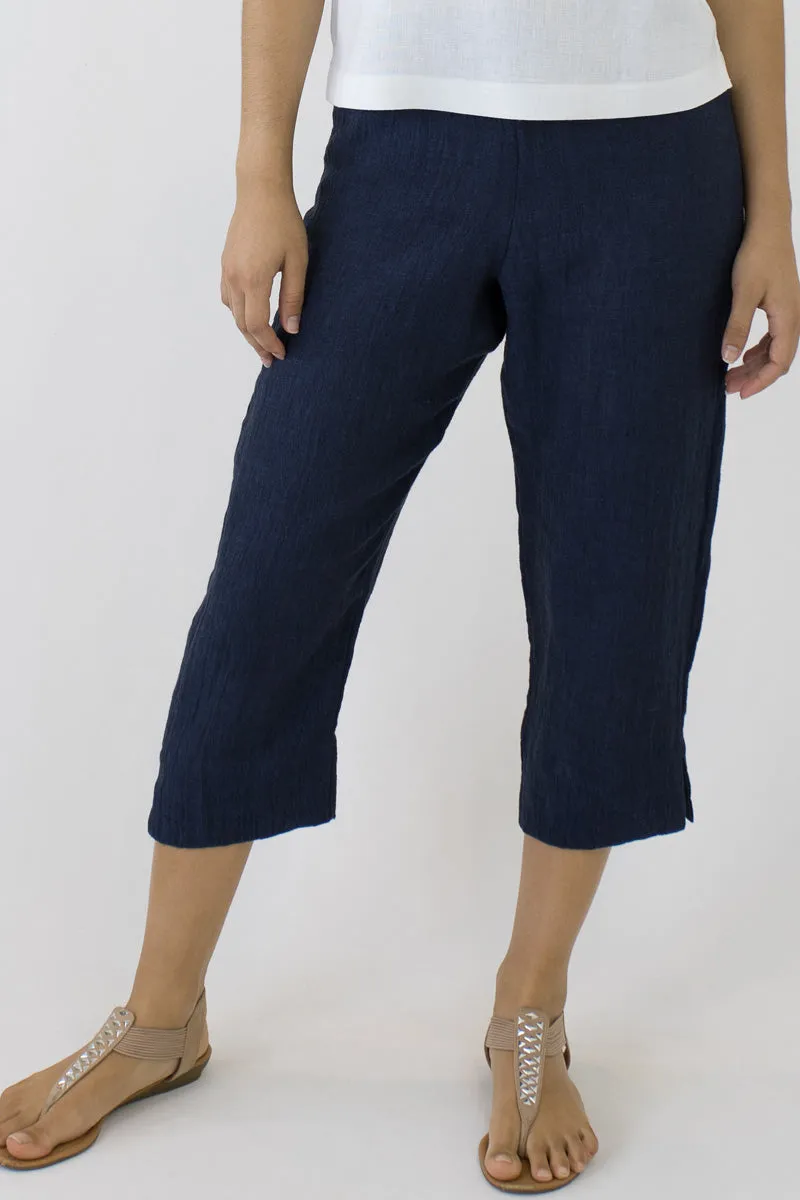 7/8 Length Pants in comfortable Crinkle Linen AC-06