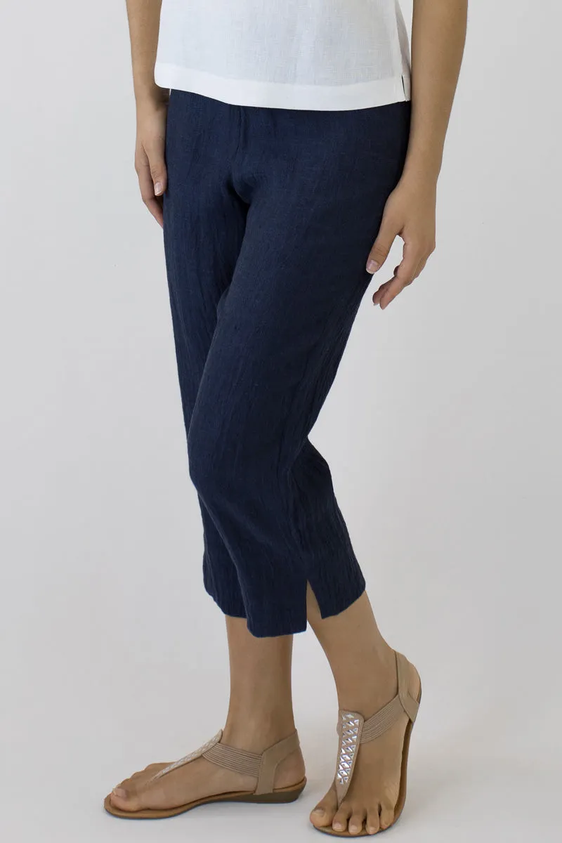 7/8 Length Pants in comfortable Crinkle Linen AC-06