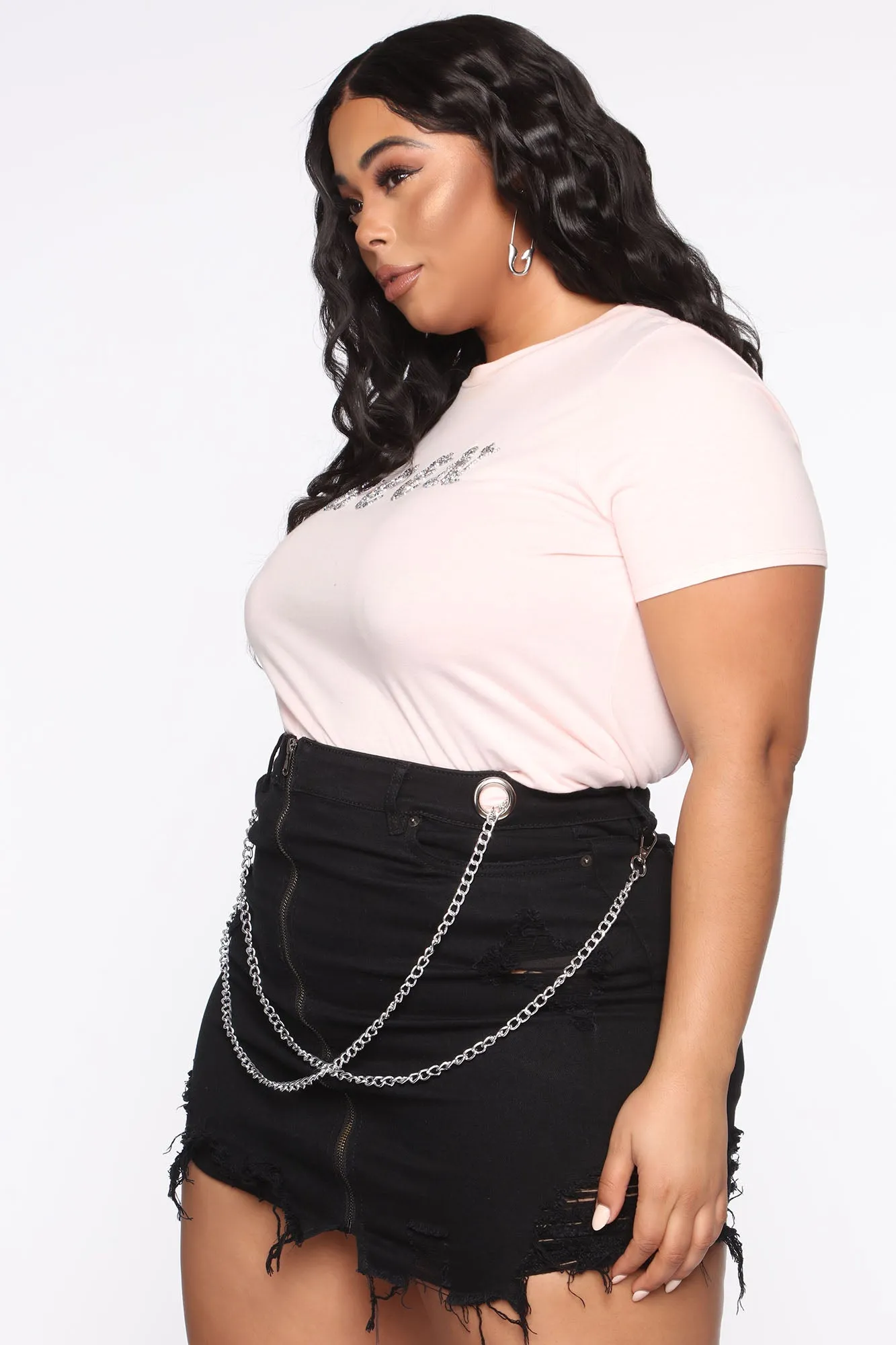 A Queen With Bling Crystal Crop Top - Pink