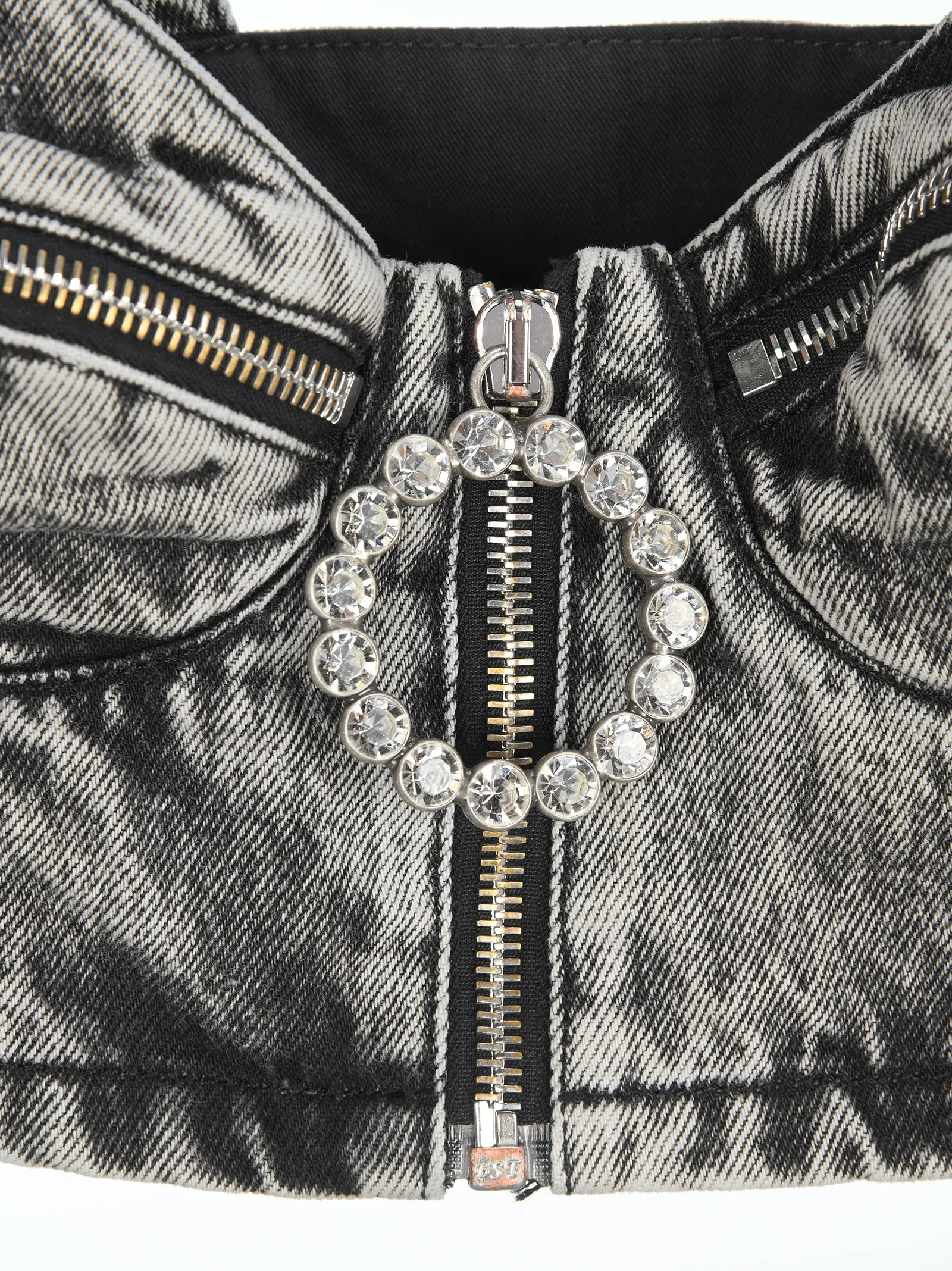 Alessandra Rich Crystal-Embellished Bustier Top