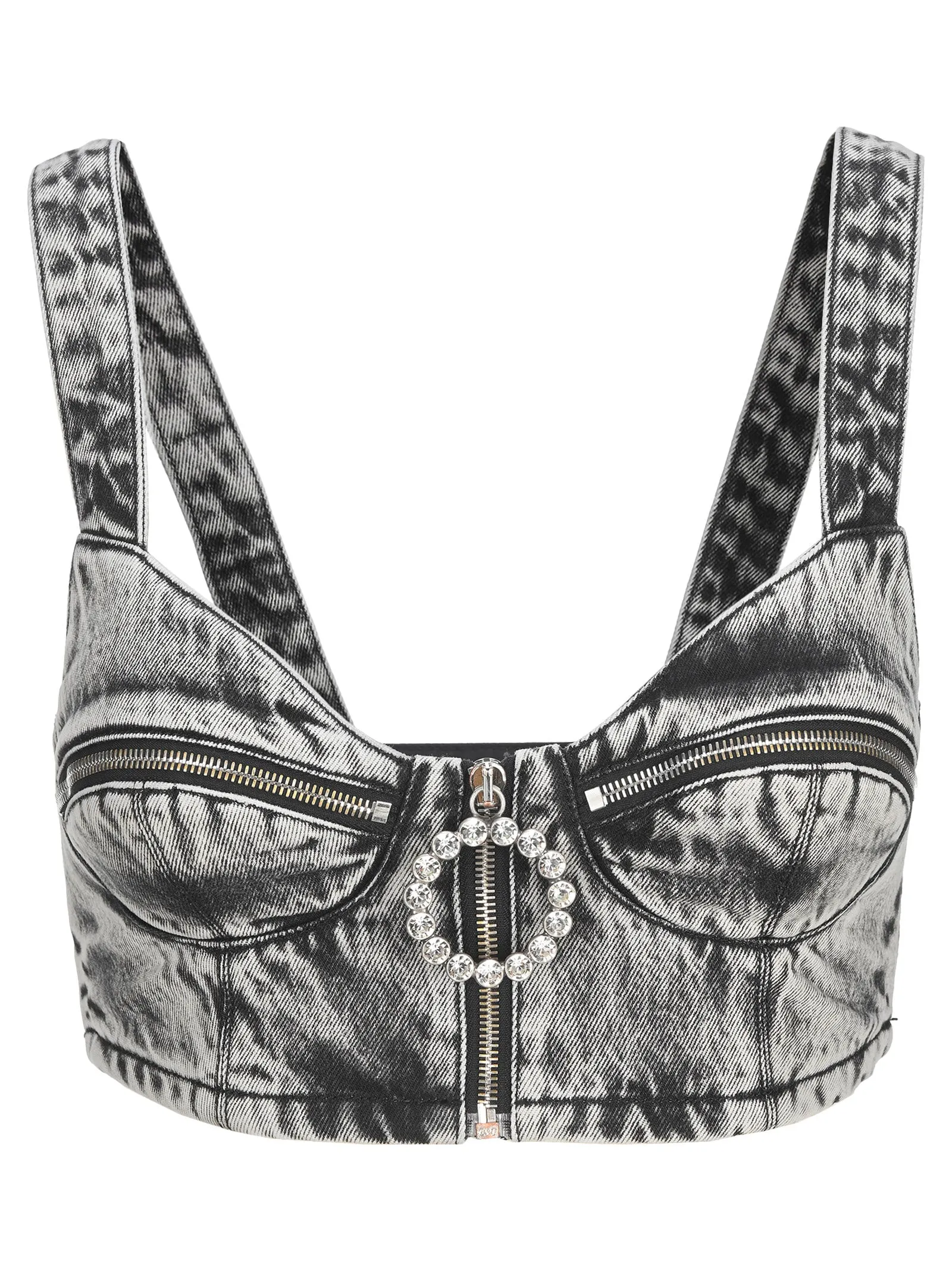 Alessandra Rich Crystal-Embellished Bustier Top