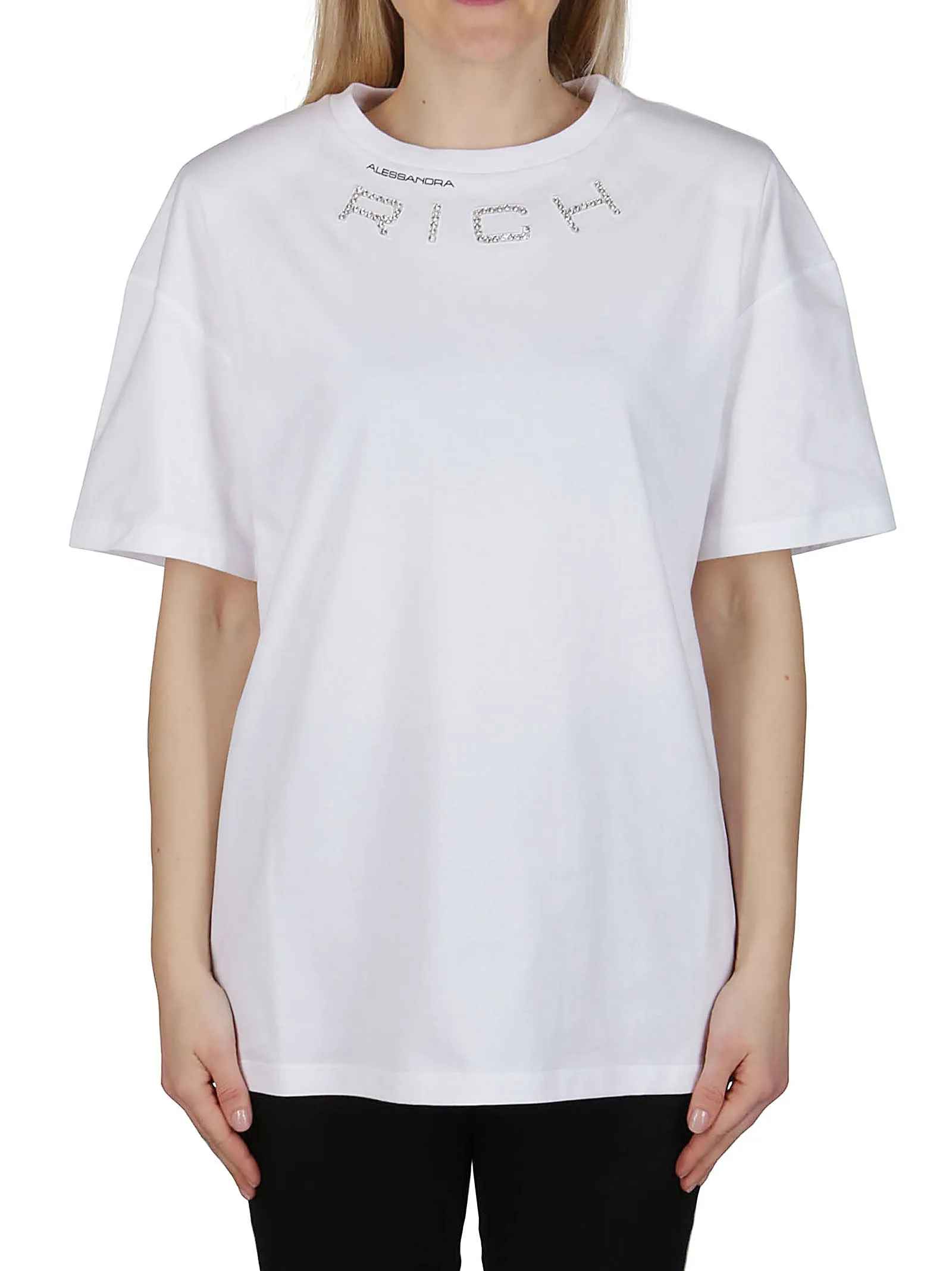 Alessandra Rich Crystal Embellished T-Shirt