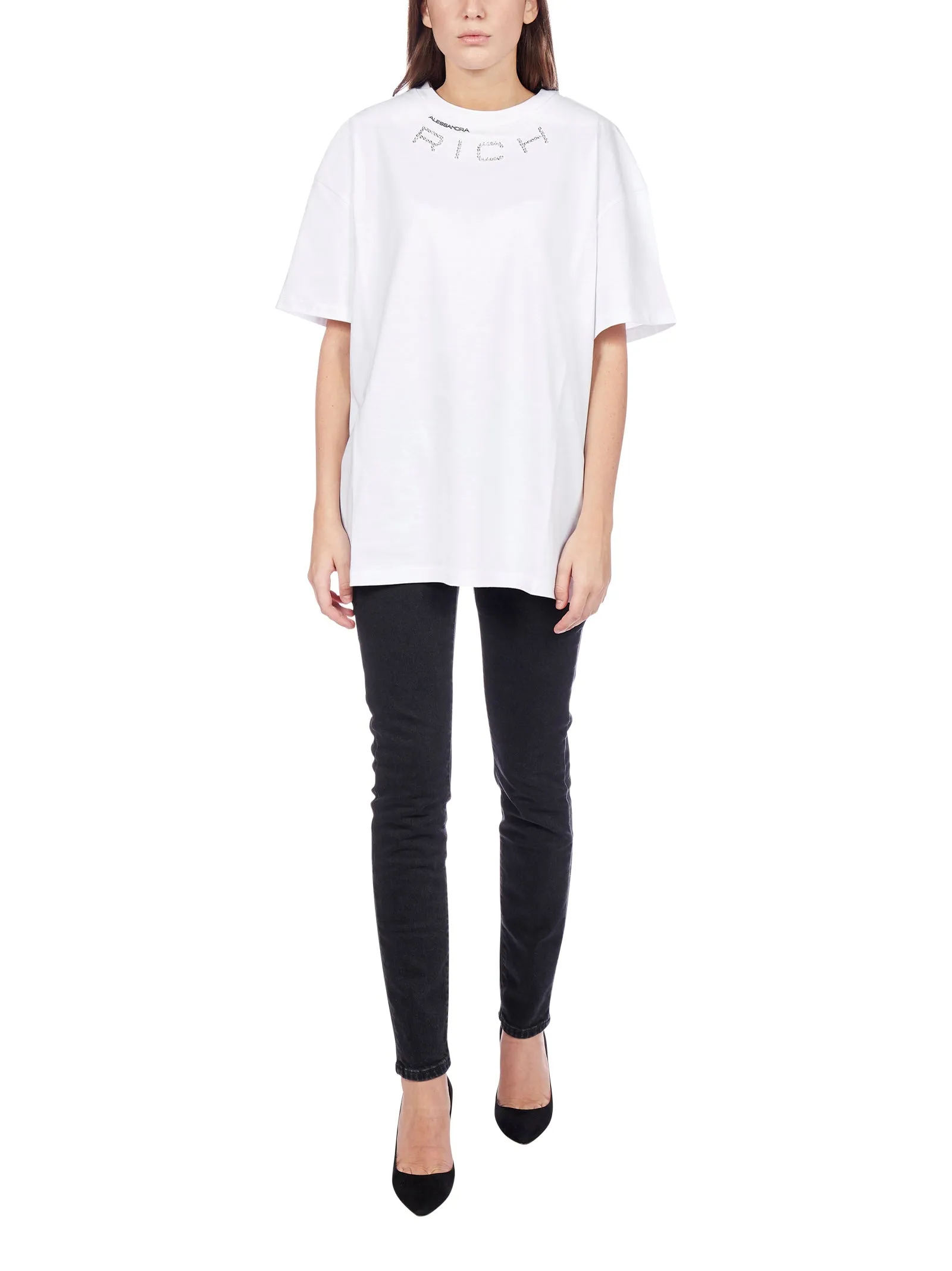 Alessandra Rich Crystal Embellished T-Shirt