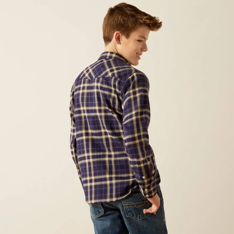 Ariat Boys Hayes Retro Fit Shirt- Dark Denim