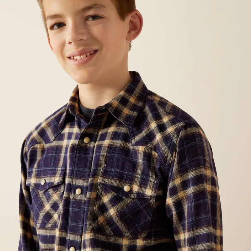 Ariat Boys Hayes Retro Fit Shirt- Dark Denim