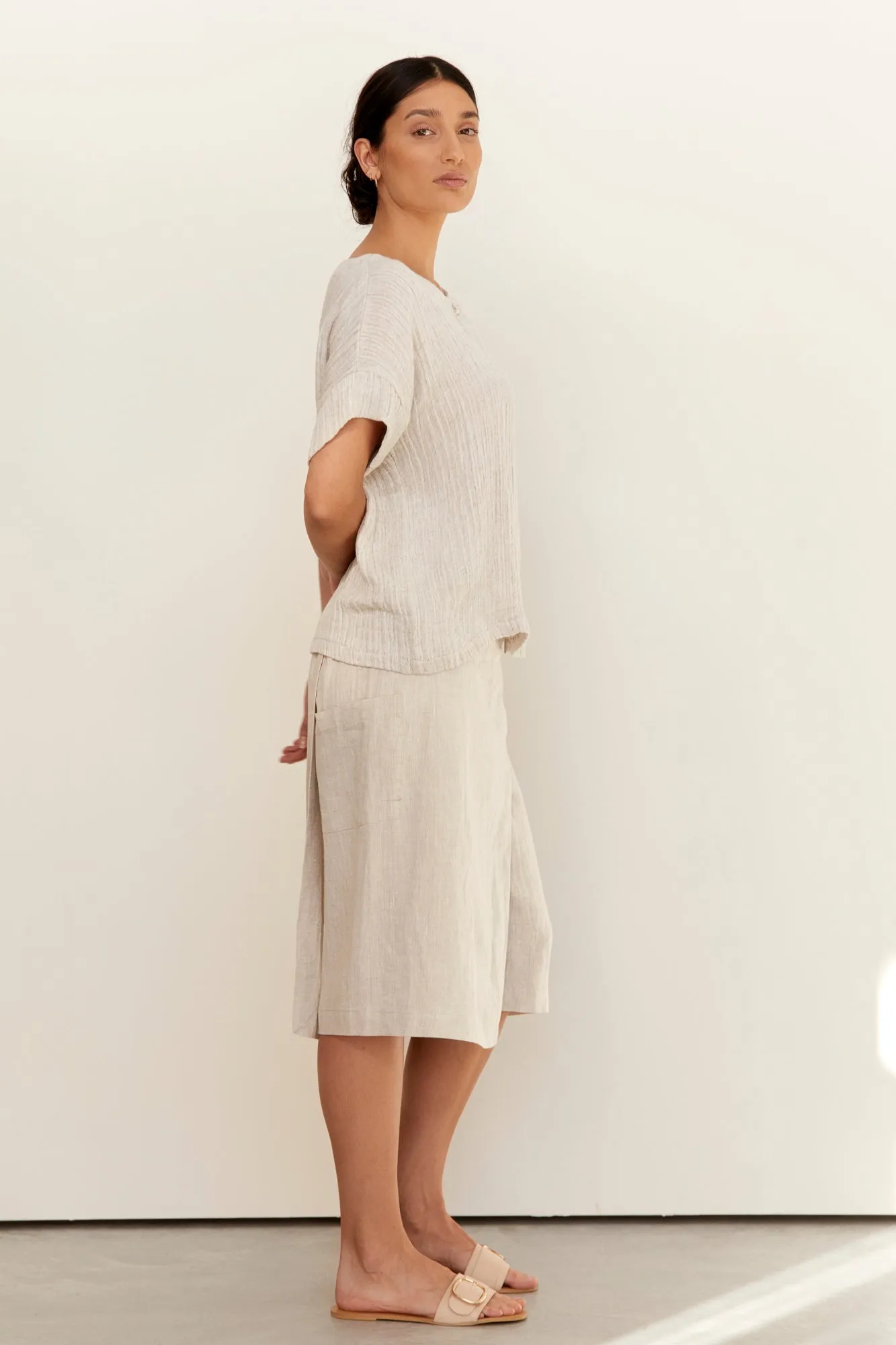 Bajo Linen Skort Natural