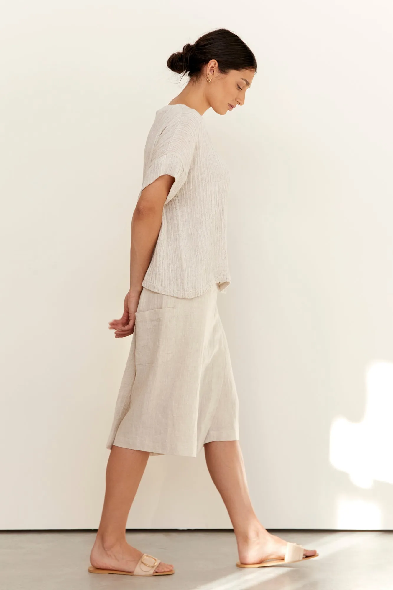 Bajo Linen Skort Natural