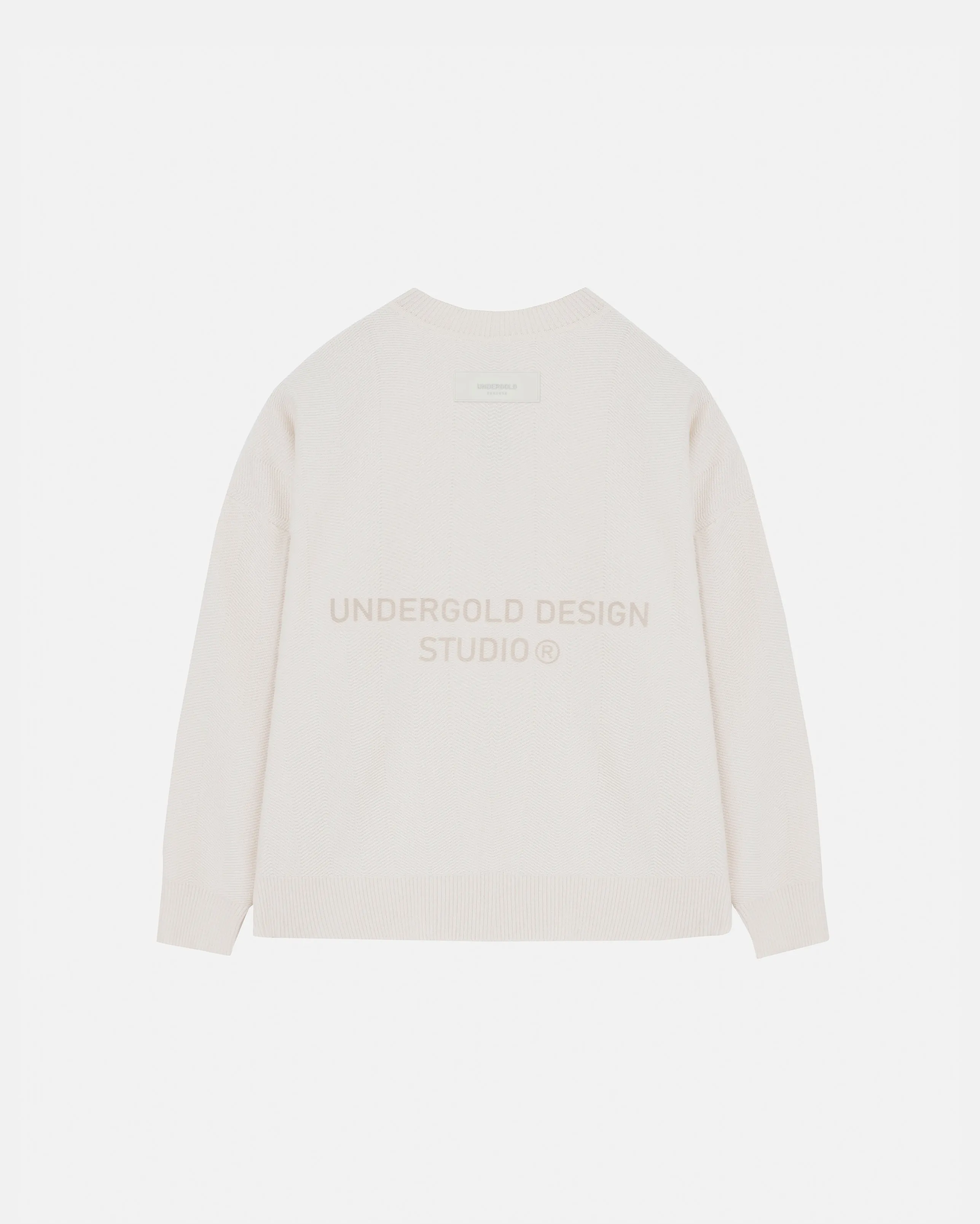 Basics Herringbone Knit Crewneck Cream