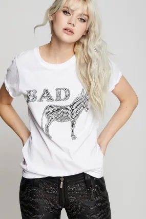 Bass Ass Crystal Embellished Tee - White