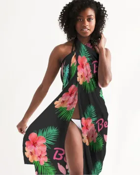 Beach Flora Black Swimsuit Cover Up