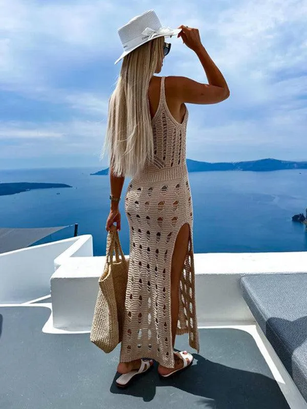 Beach Knitted Slim Slit Dress