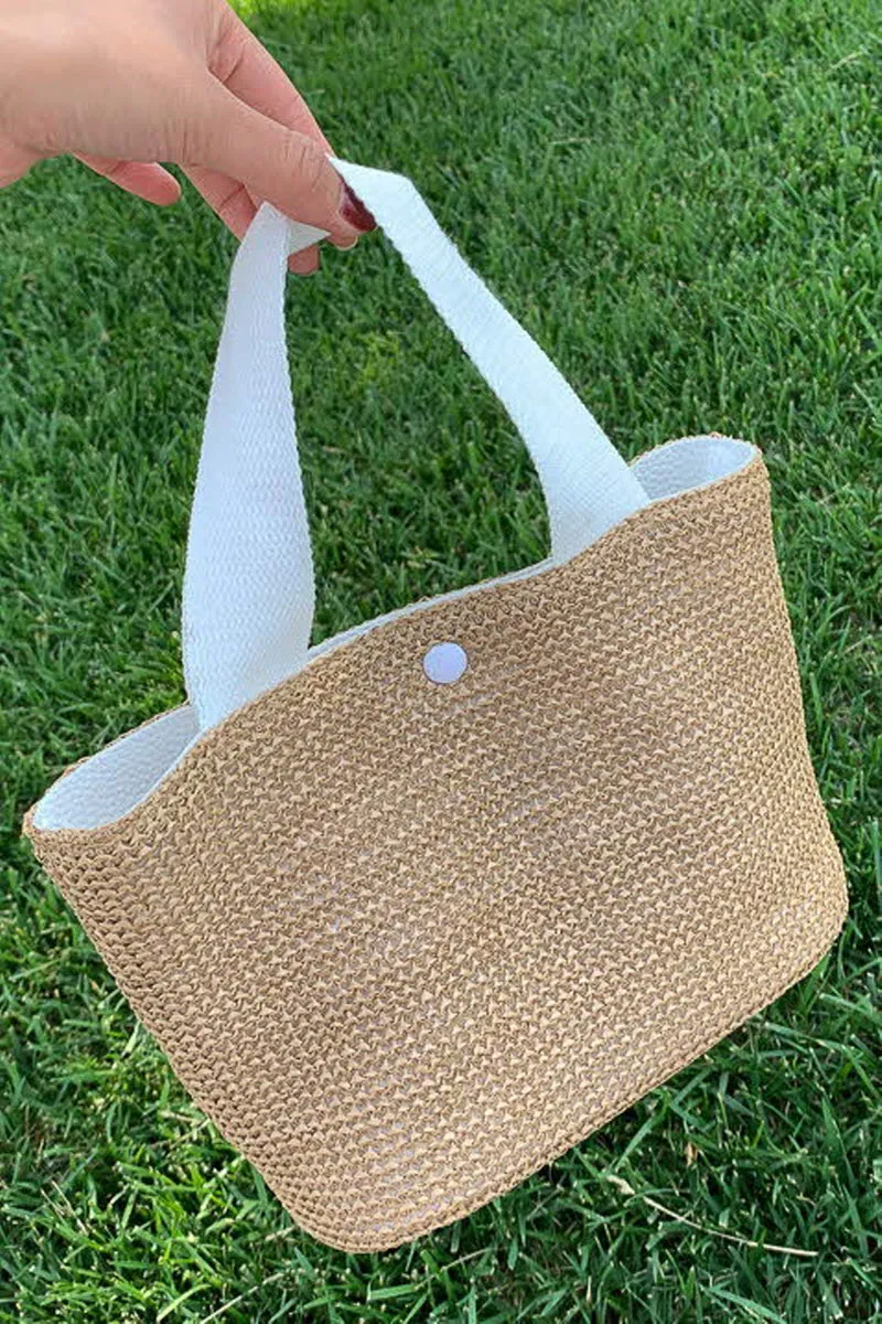 BEACH VACATION WOVEN STRAW BAG