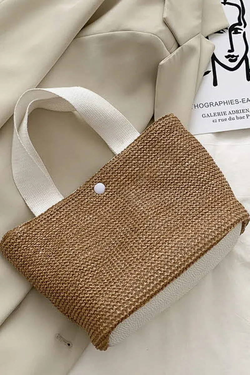 BEACH VACATION WOVEN STRAW BAG