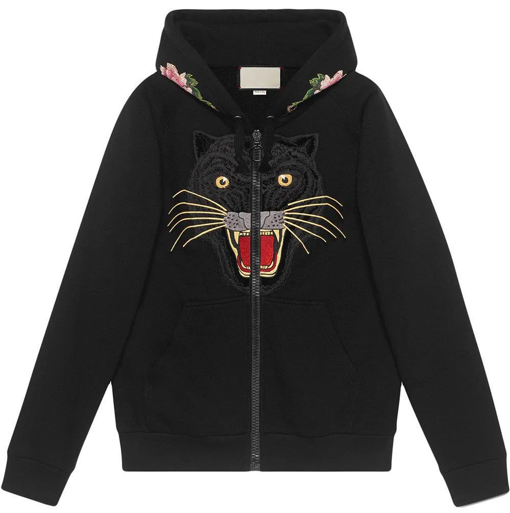 Black Panther Embroidered Hoodie