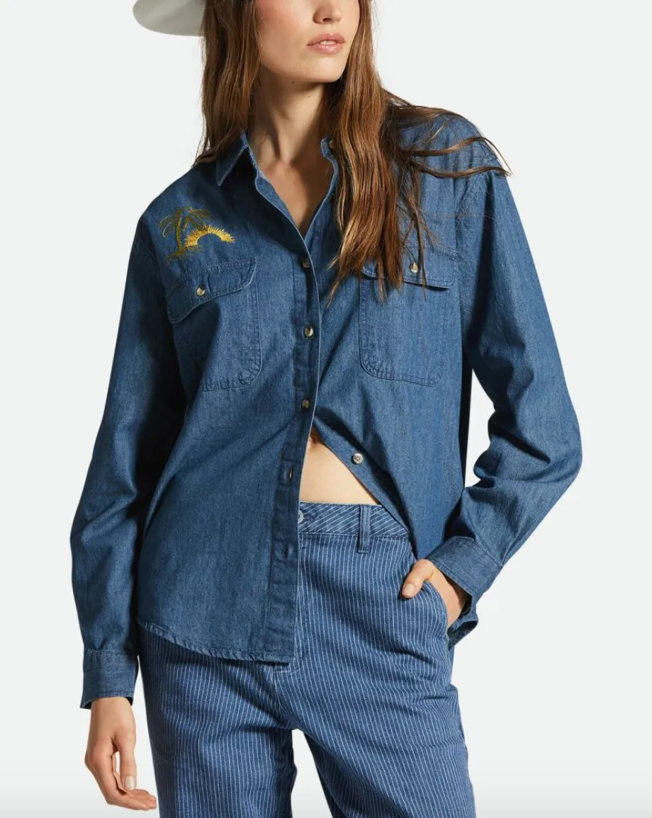 Brixton Womens Bowery Over Shirt - Indigo