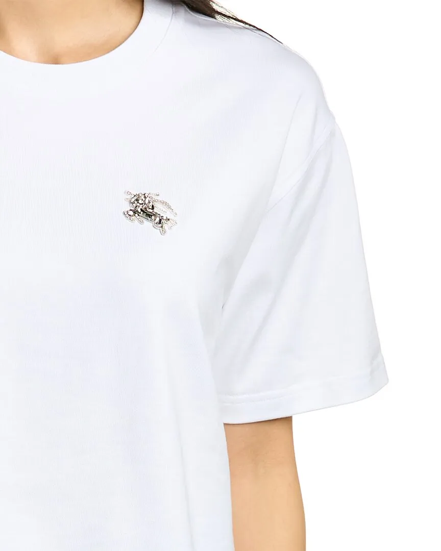 Burberry Crystal Embellished Logo Print T-Shirt