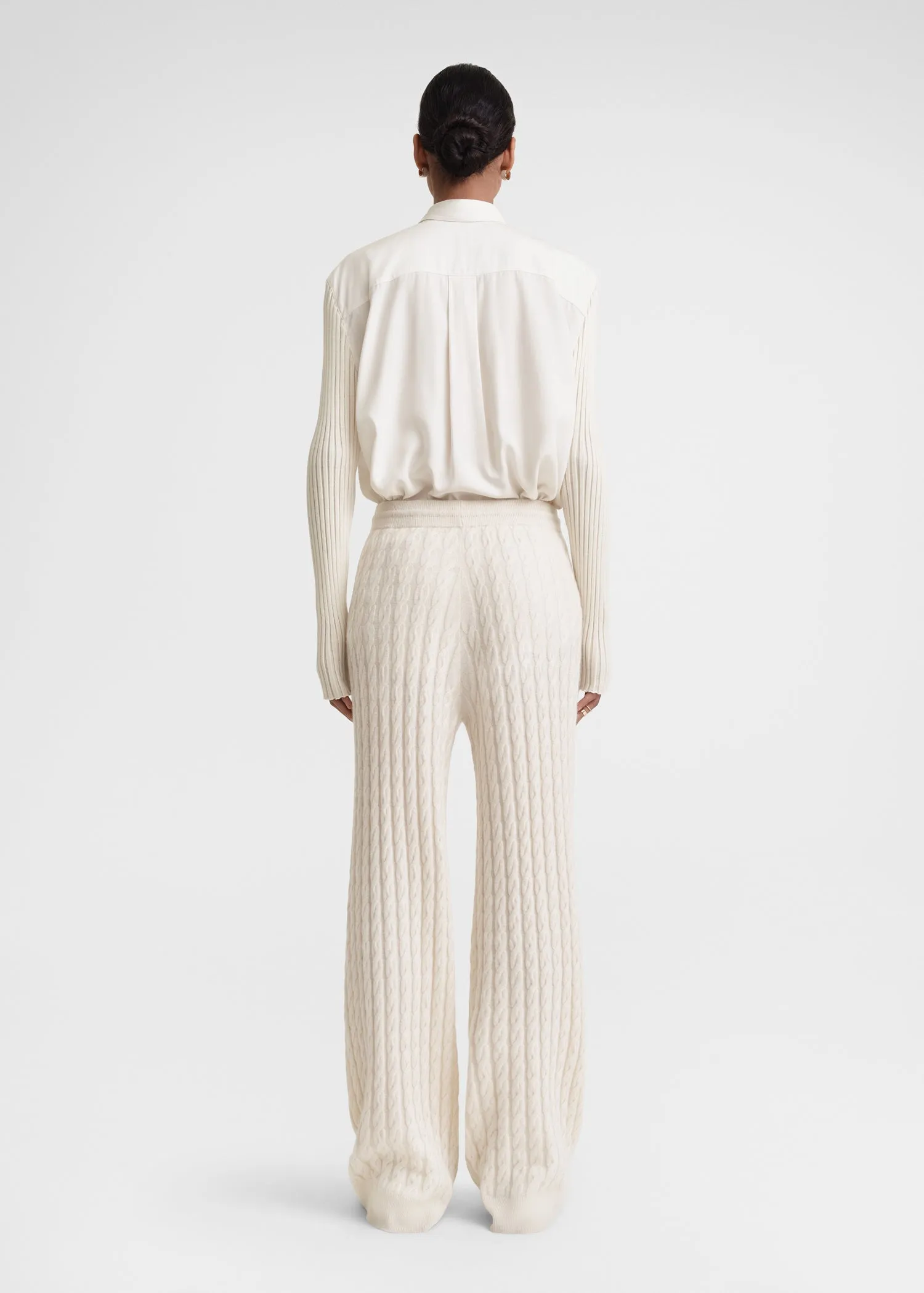 Cable knit trousers snow