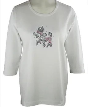 Christine Alexander - Pink Poodle, Scoop Neck Top with Swarovski Crystal Accents