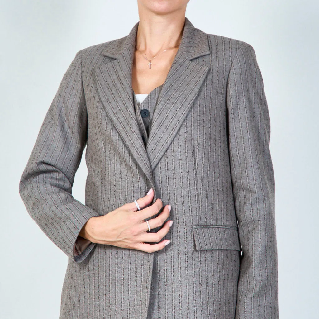 Classic striped blazer with single button wholesale