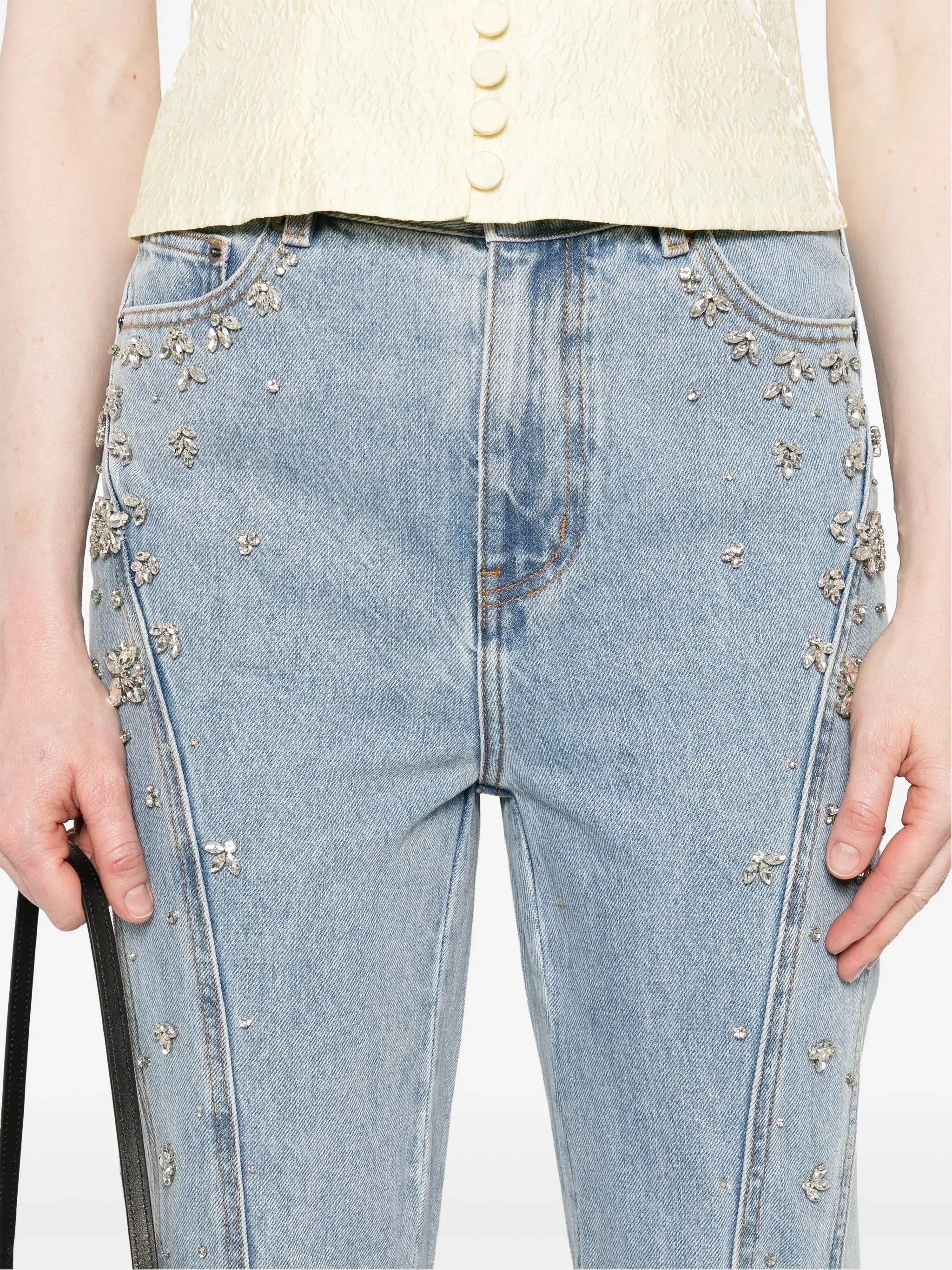 Crystal Embellished Denim Jeans