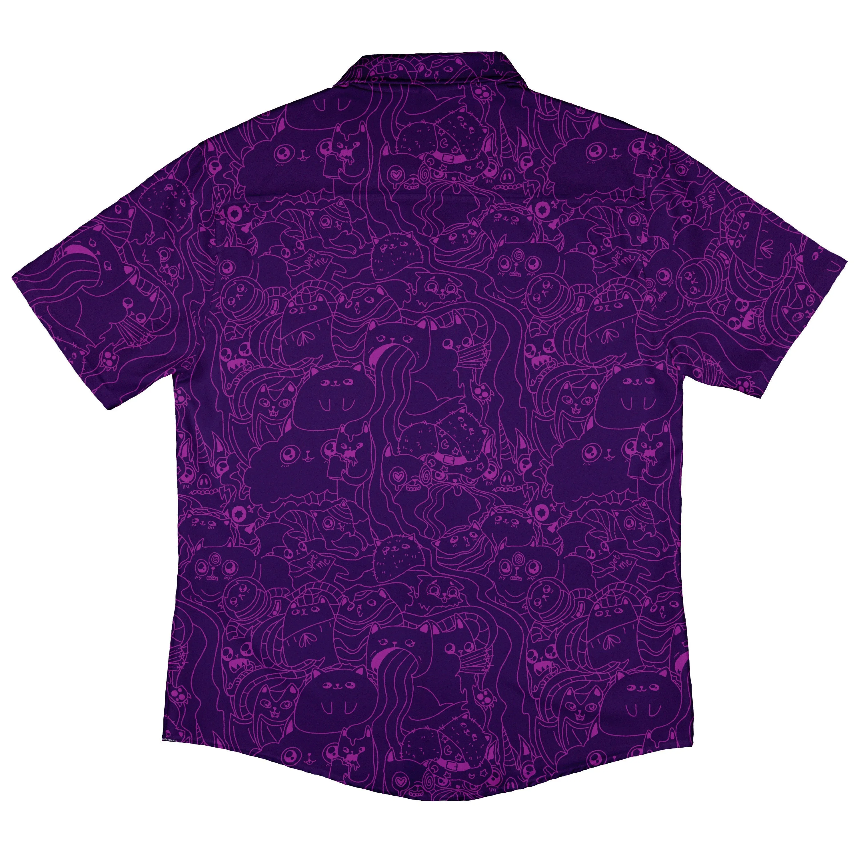 Exploding Kittens Mashup Purple Button Up Shirt