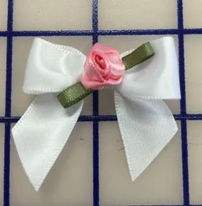 Flowers - White Bow w/Pink Flower 3-Pack Close-Out