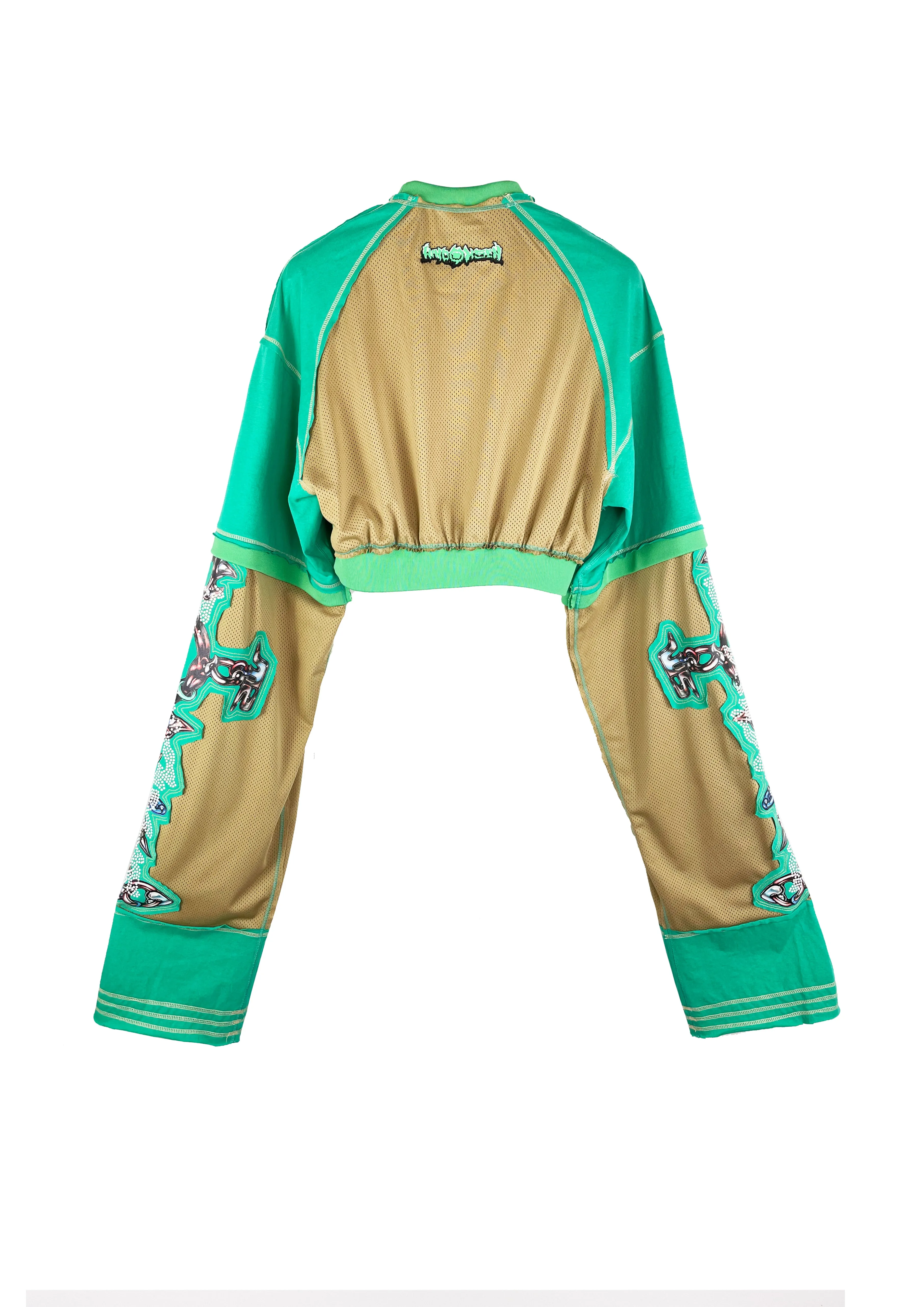 GRAPHIC CRYSTAL-EMBELLISHED LONG SLEEVE T-SHIRT