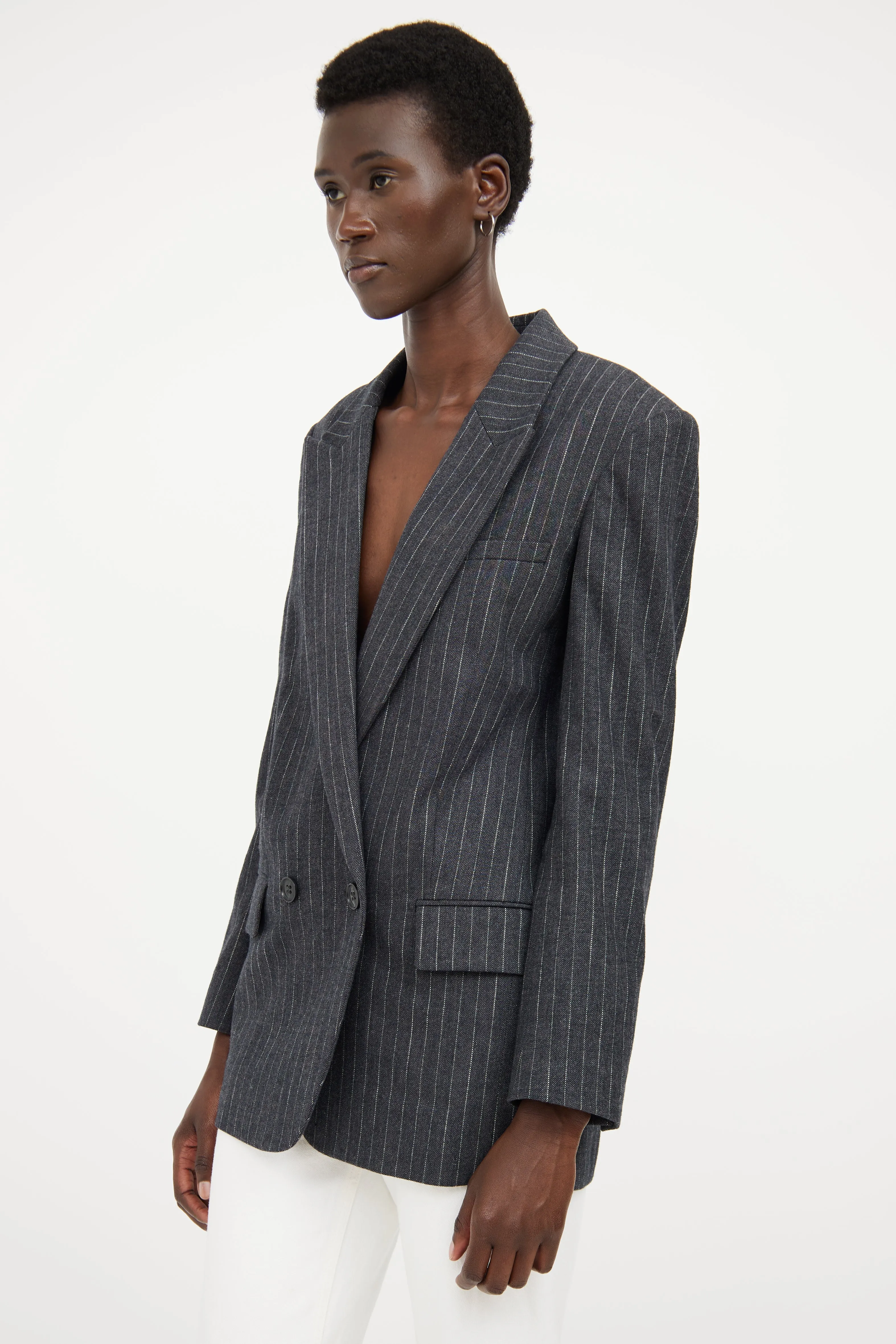 Grey Pinstripe Blazer