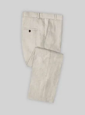 Heavy Linen Beige Pants