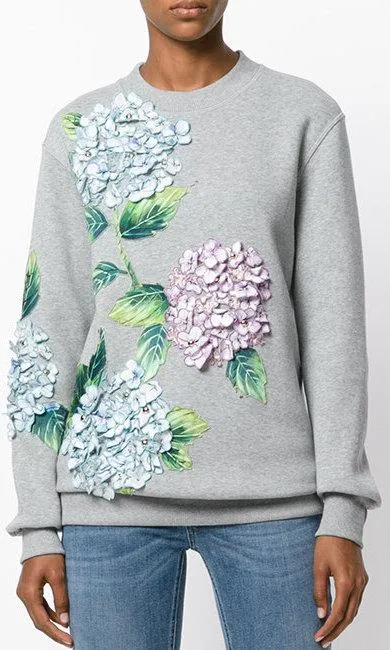 Hydrangea Appliqu̩ Sweatshirt