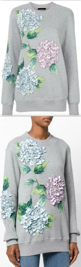 Hydrangea Appliqu̩ Sweatshirt