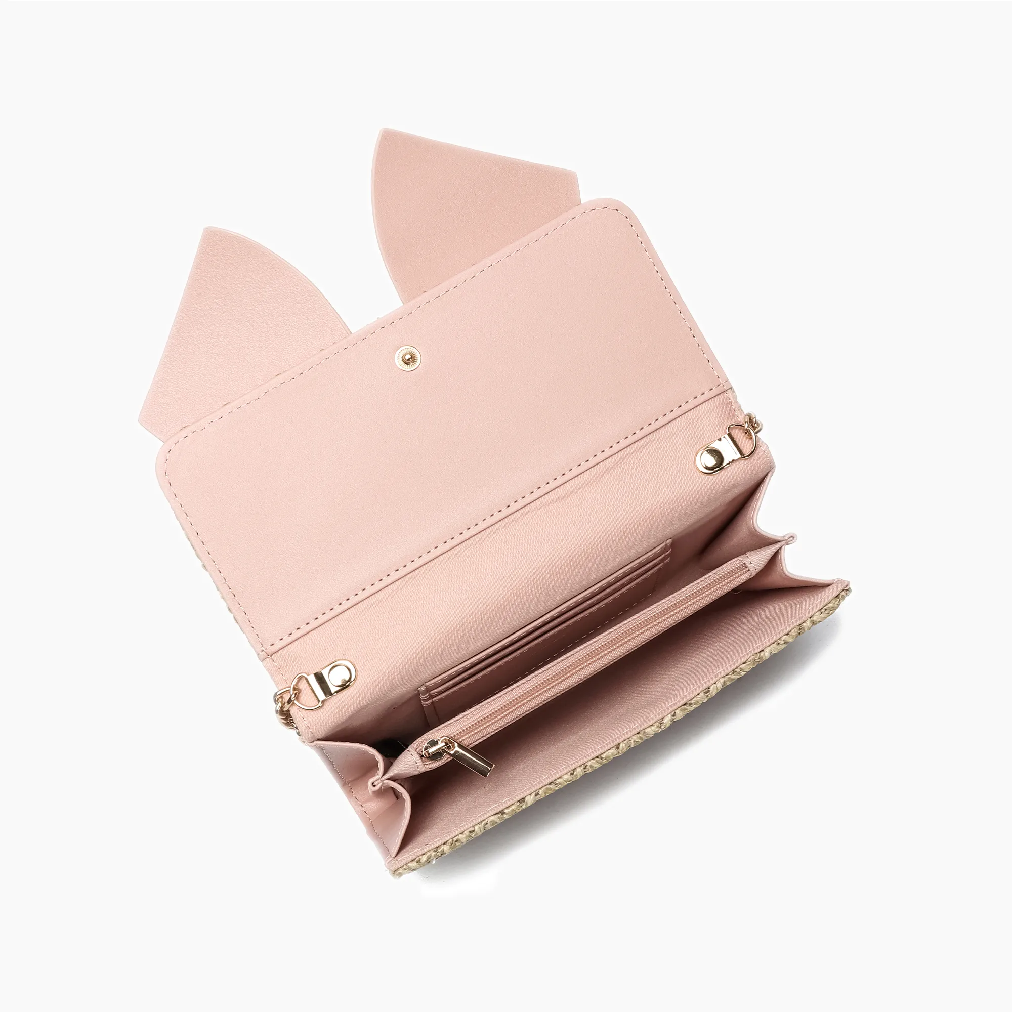 Instant Shipping! Bonnie Straw Crossbody Purse: Blush