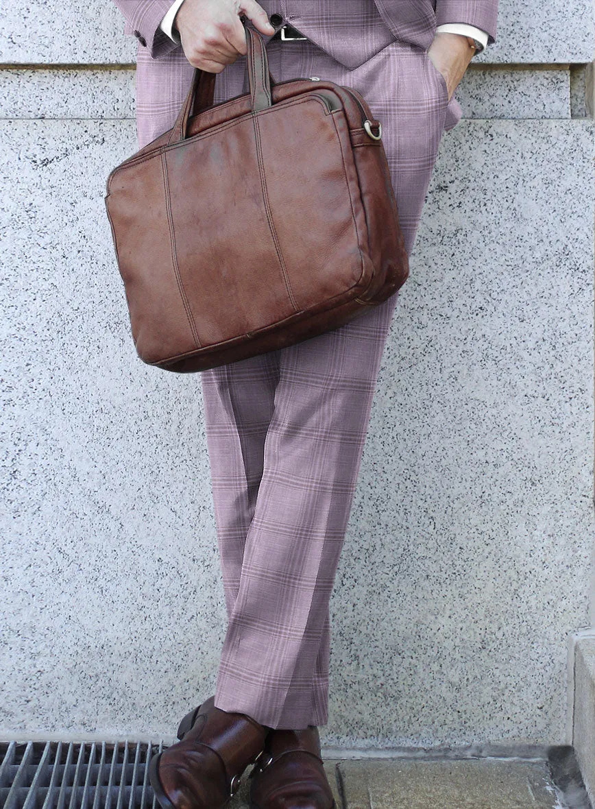 Italian Murano Esar Lavender Wool Linen Silk Pants