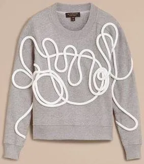 Jersey Sweatshirt with Rope Detail in Grey