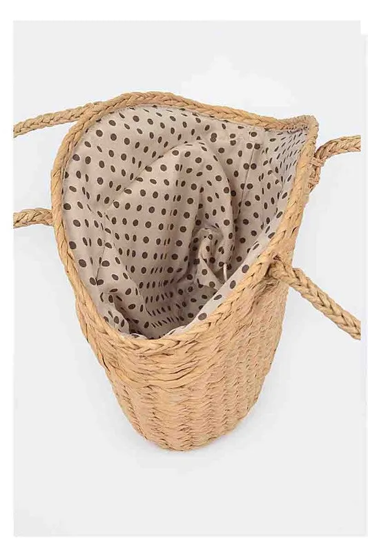 Khaki Straw Bag