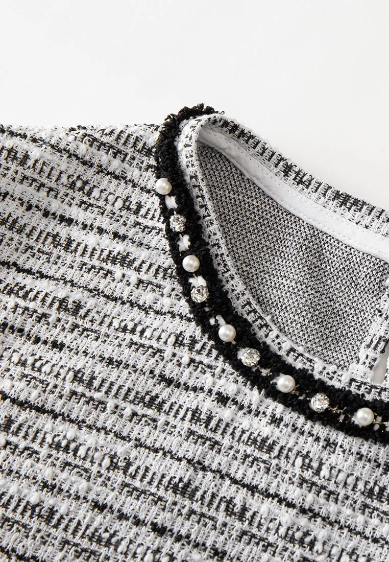 Knitted Mixed Lurex-detail Embellished Sleeveless Top