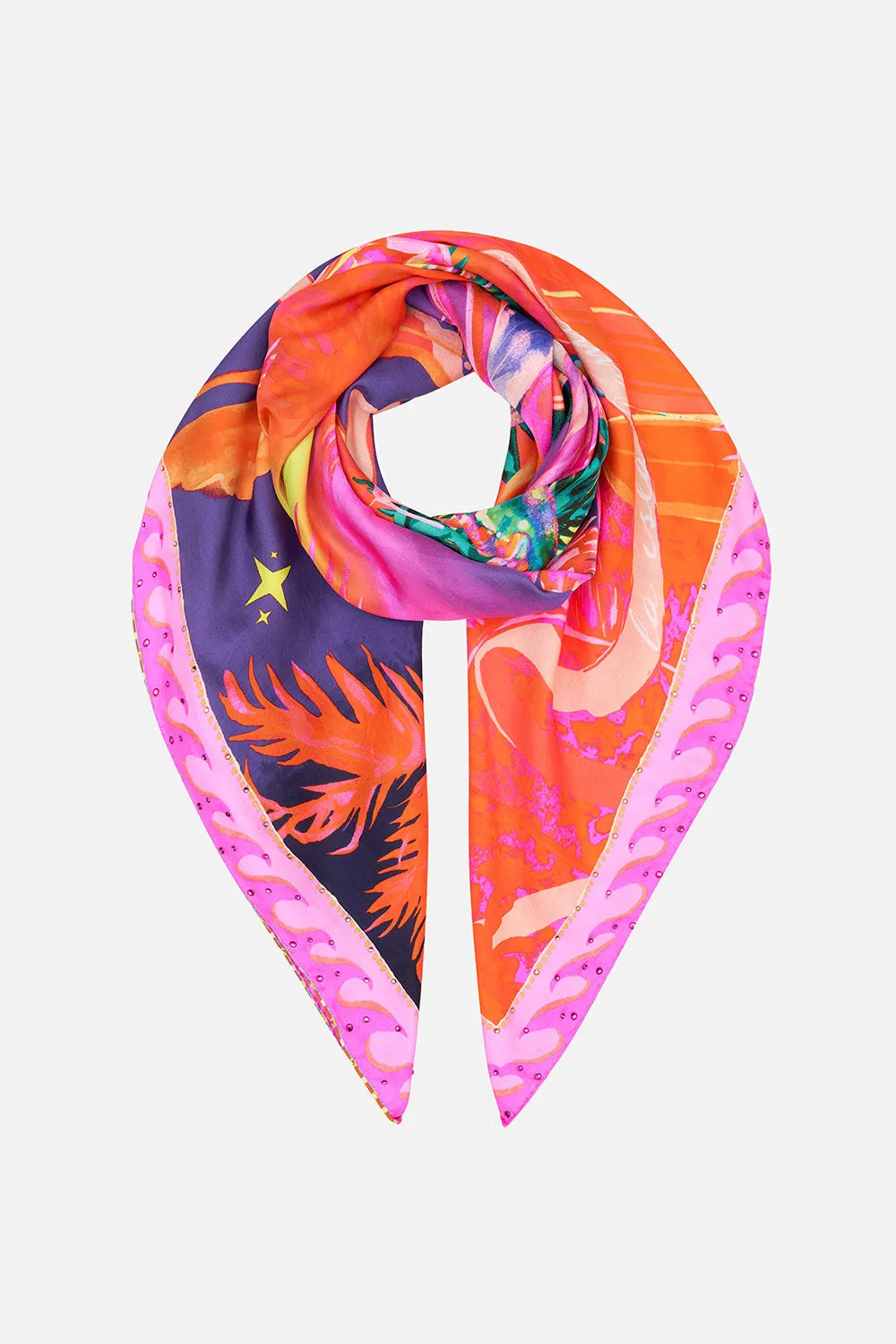 LARGE SQUARE SCARF FLIGHT OF THE FLAMINGO