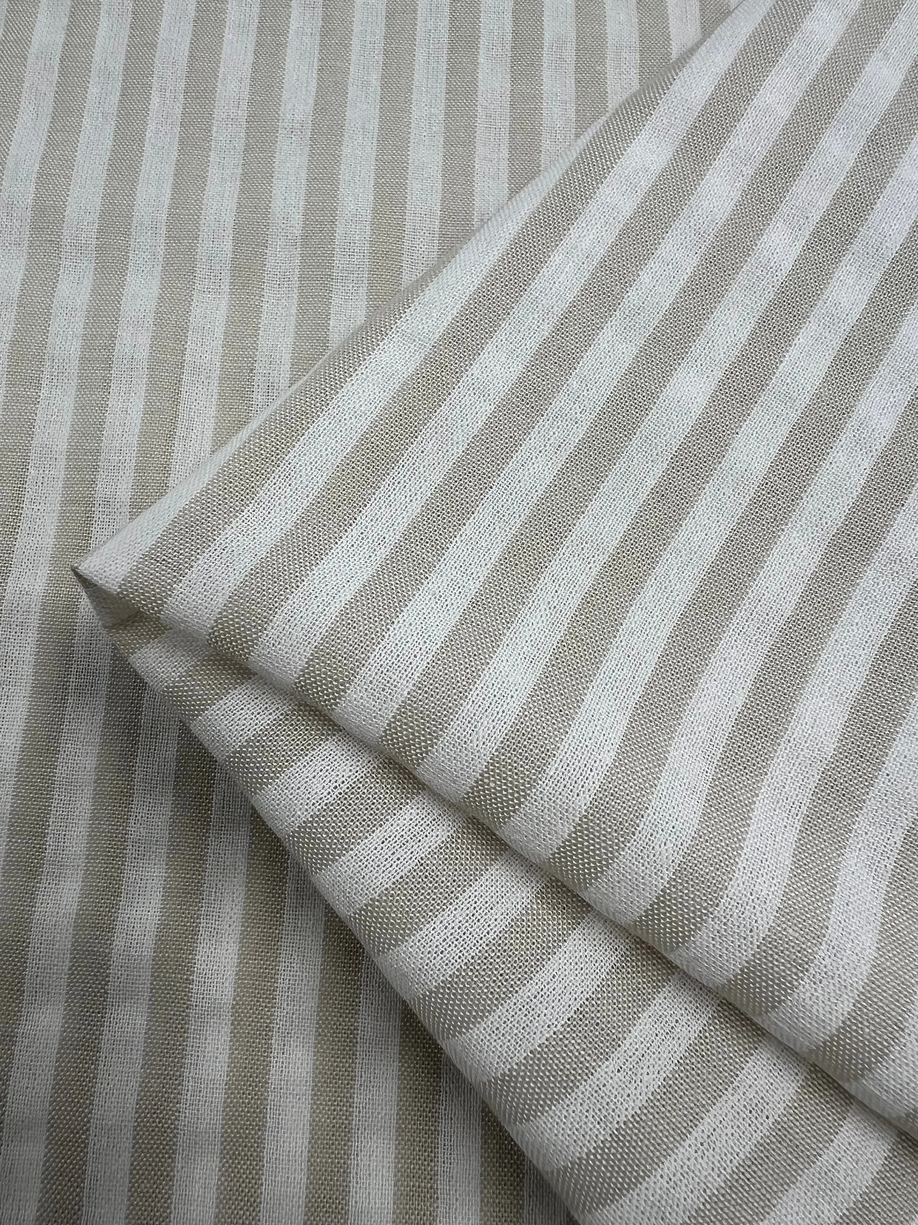 Linen Cotton - Arctic Wolf Stripe - 145cm