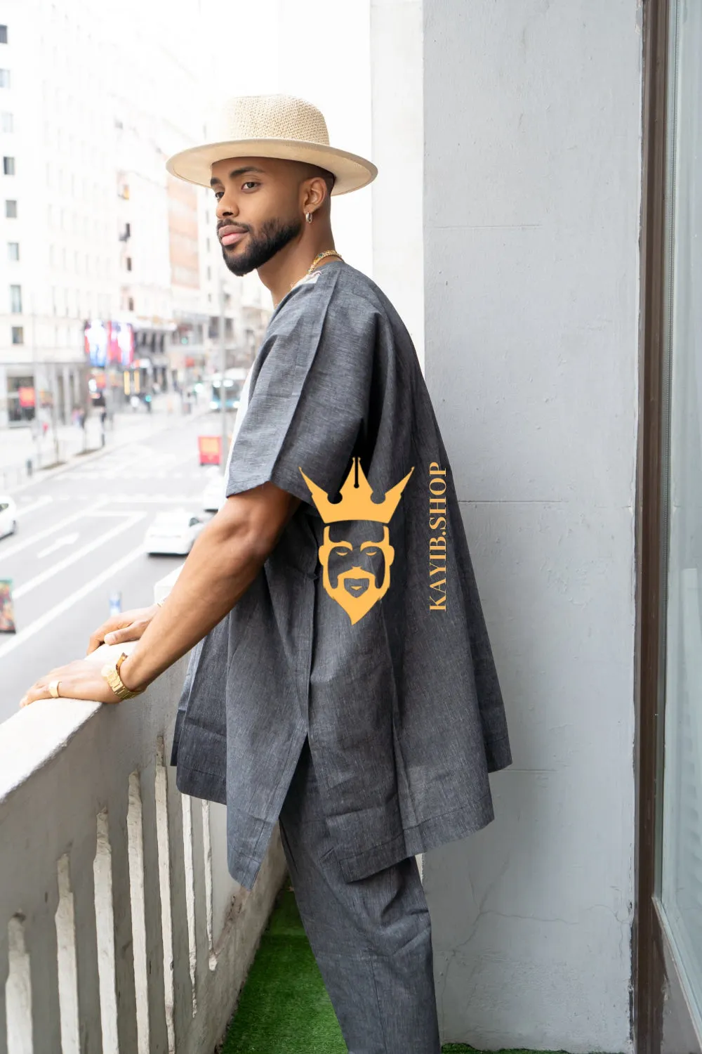 Luxury Elysian Linen: Handcrafted Kimono-Inspired Men's Top