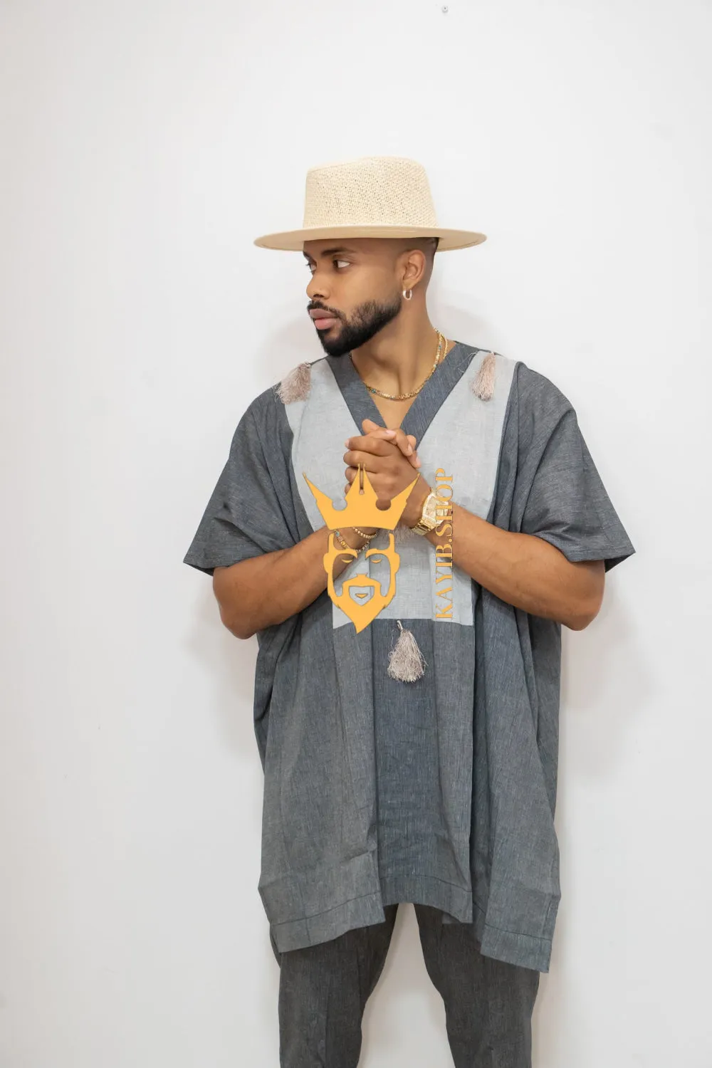 Luxury Elysian Linen: Handcrafted Kimono-Inspired Men's Top