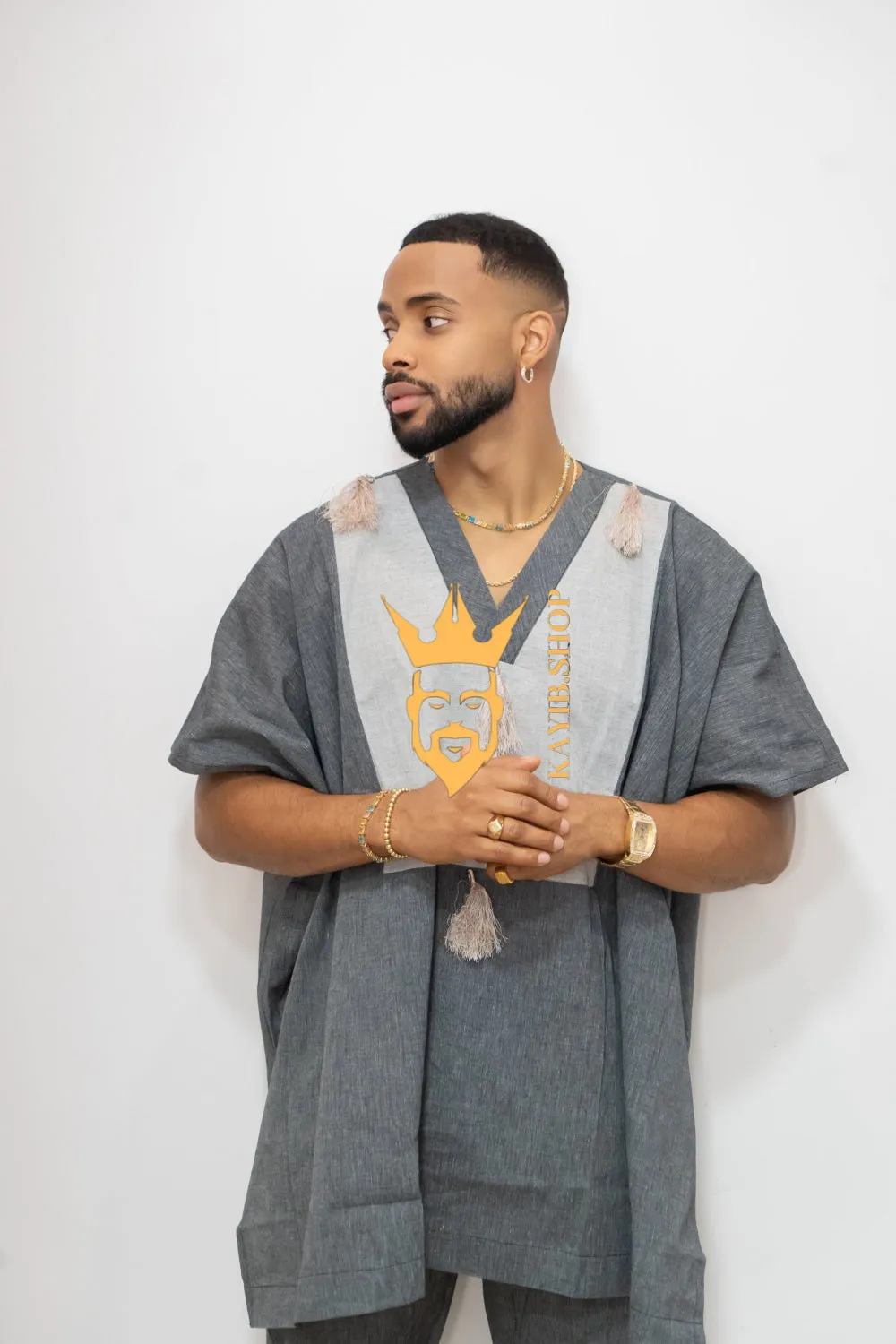 Luxury Elysian Linen: Handcrafted Kimono-Inspired Men's Top