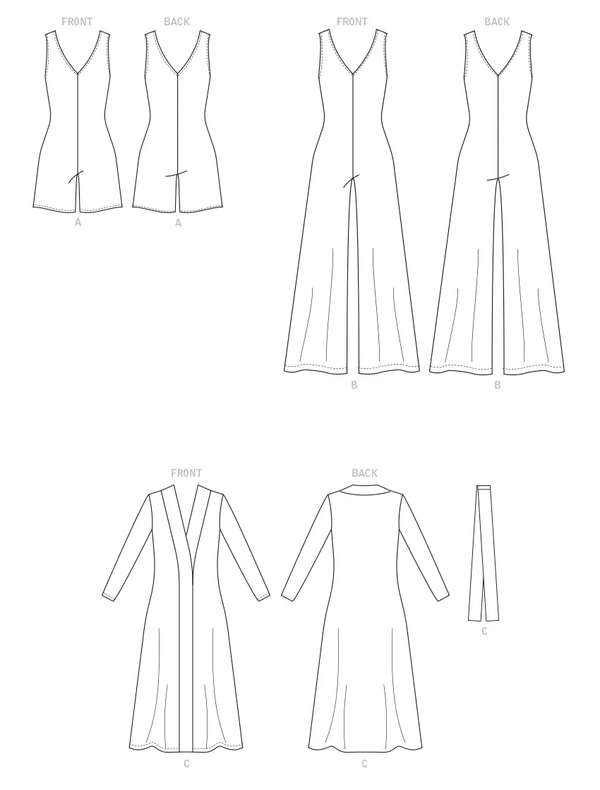 McCall's sewing pattern 8245 Misses' Romper, Jumpsuit, Robe and Sash