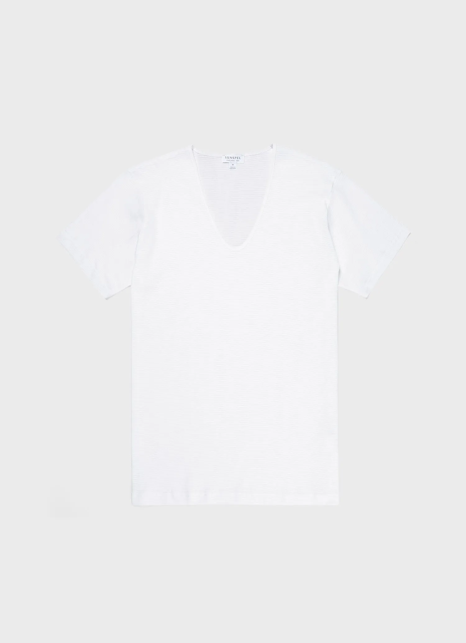 Men's Cellular Cotton V-neck Underwear T-shirt in White