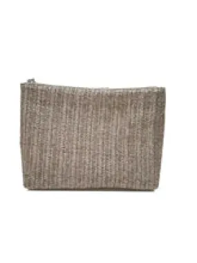 MONOGRAM METALLIC STRAW MAKEUP or CLUTCH or GADGET BAG